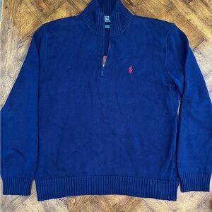 Polo by Ralph Lauren Men's Navy Blue Half-Zip Sweater